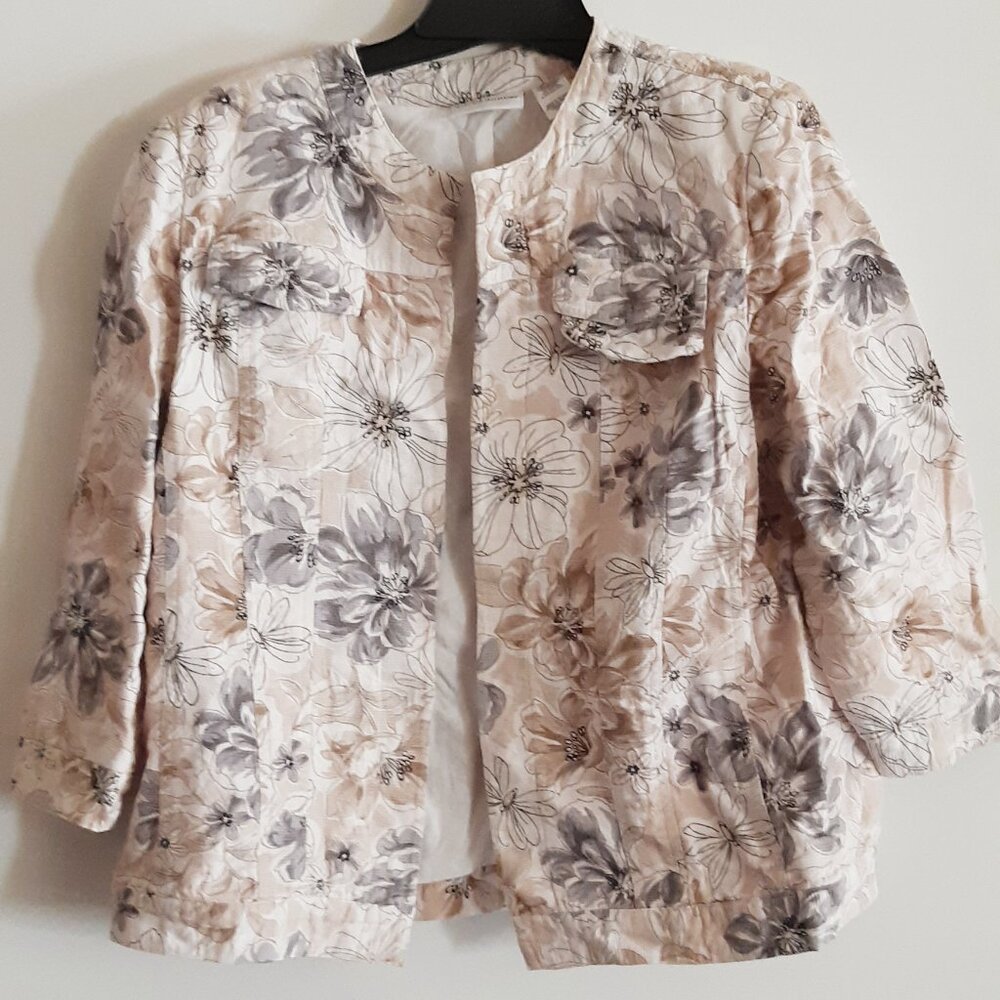 Alfred Dunner Floral Print Blazer Size 14